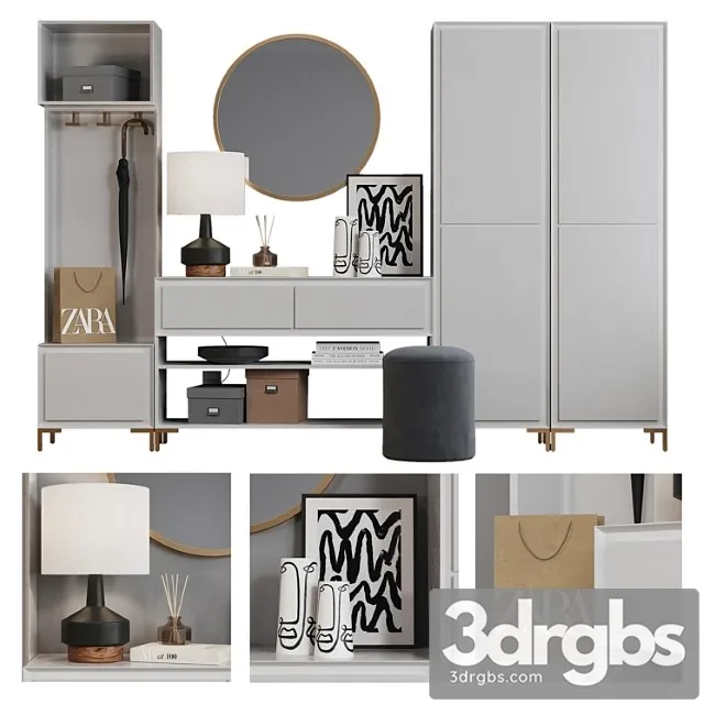 West elm hallway composition 4 2 3D Model Free