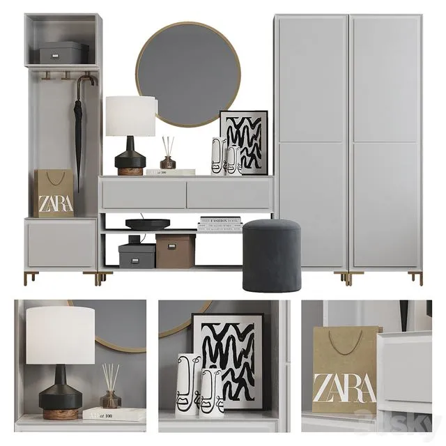 West Elm Hallway Composition 4 3D Model