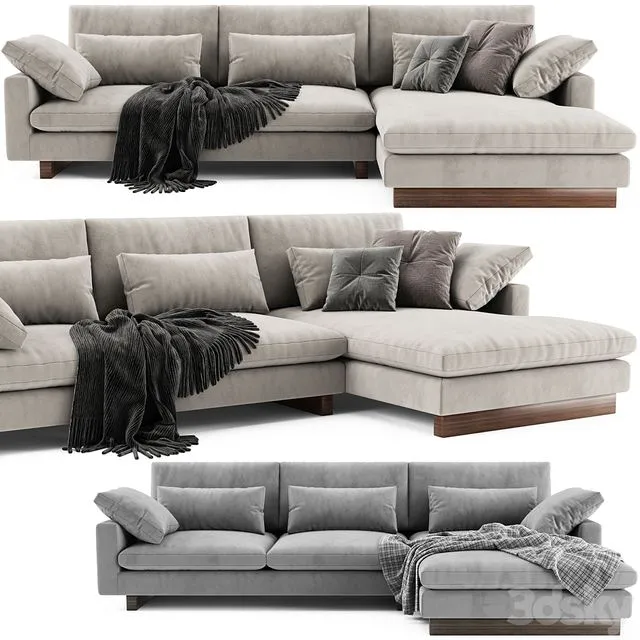 West Elm Harmony Chaise Longue 3D Model