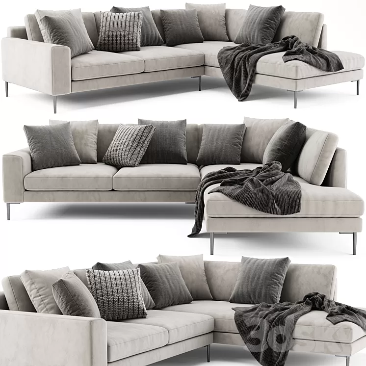 West Elm Harper Terminal Chaise 3D Model