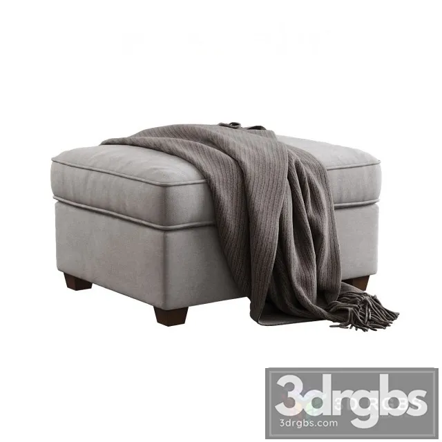 West Elm Henry Ottoman 3D Model Free