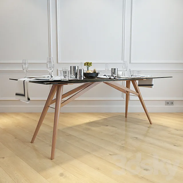 West elm-Jensen Dining Table 3DModel