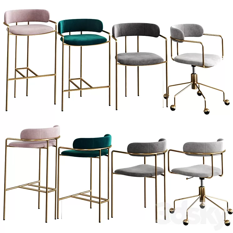 WEST ELM Lenox set 3D Model