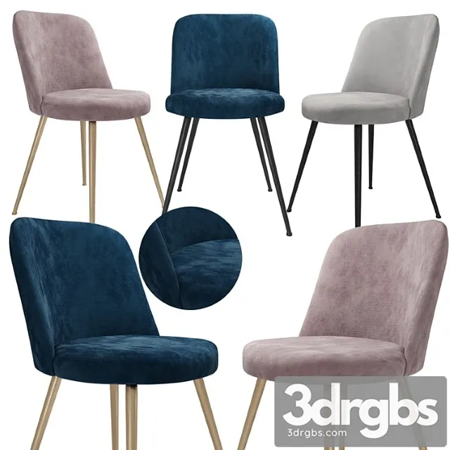 West elm lila upholstered dining chair 2 3D Model Free