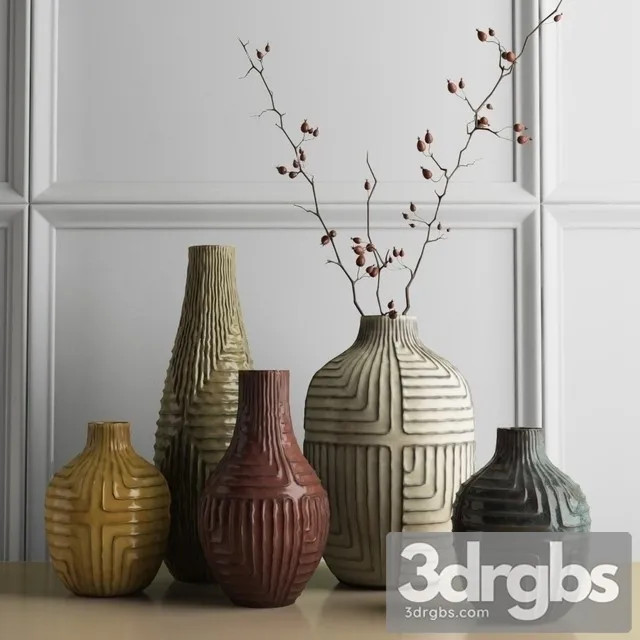 West Elm Linework Vases 3D Model Free