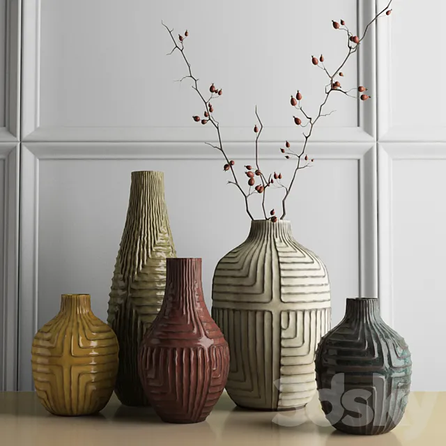 West Elm – Linework vases 3DModel