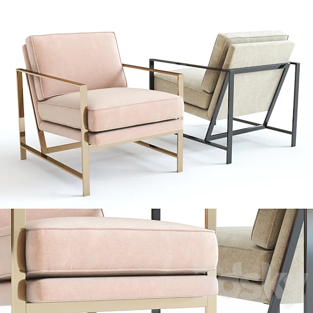 West Elm Metal Frame Chair 3D Model