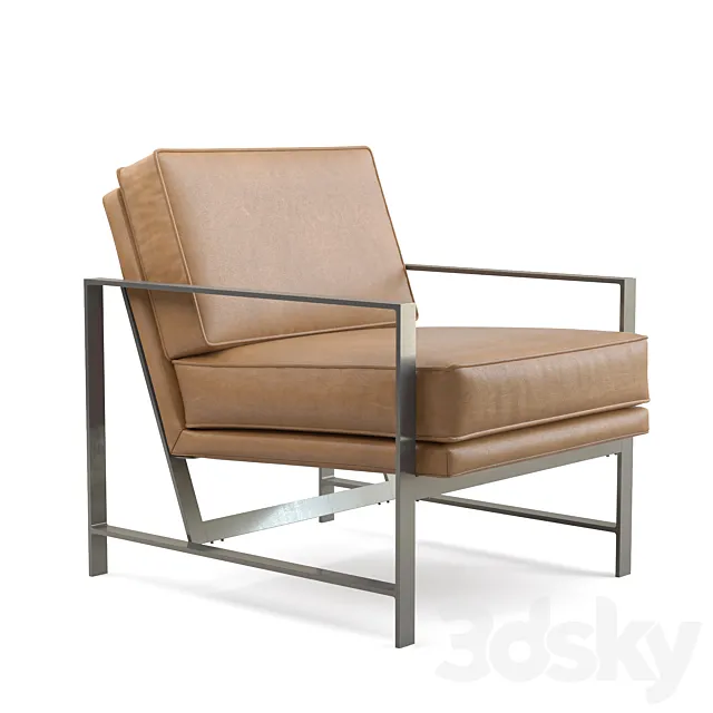 West Elm Metal Frame Chair (New) 3DModel