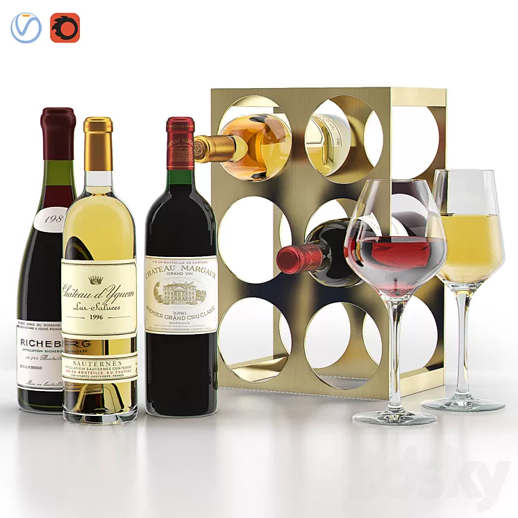 WEST ELM Metal Wine Rack 3D Model