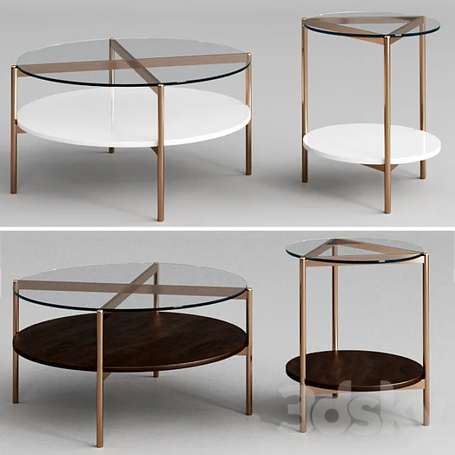West Elm Mid-Century Art Display Table 3D Model