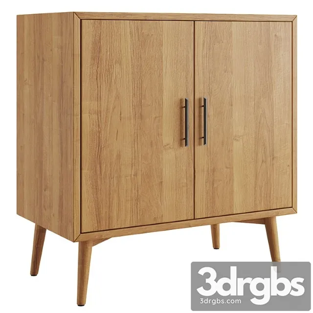 West Elm Mid Century Bar Cabinet 3D Model Free