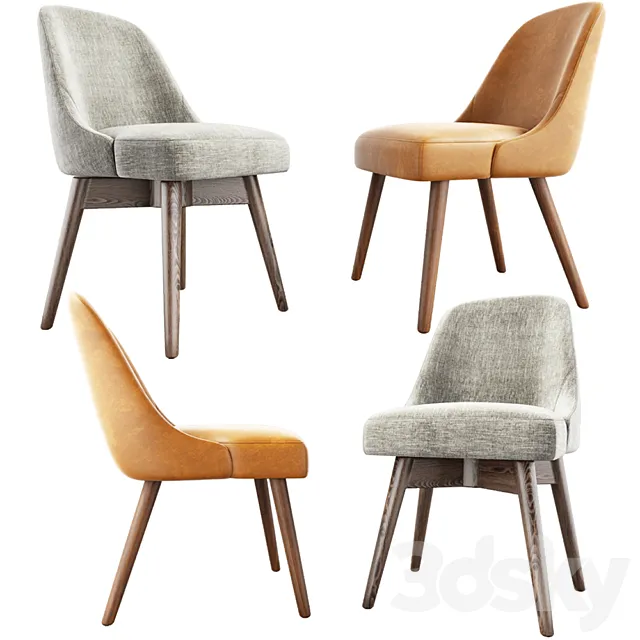 West Elm Mid-Century Dining Chair Set 3DModel