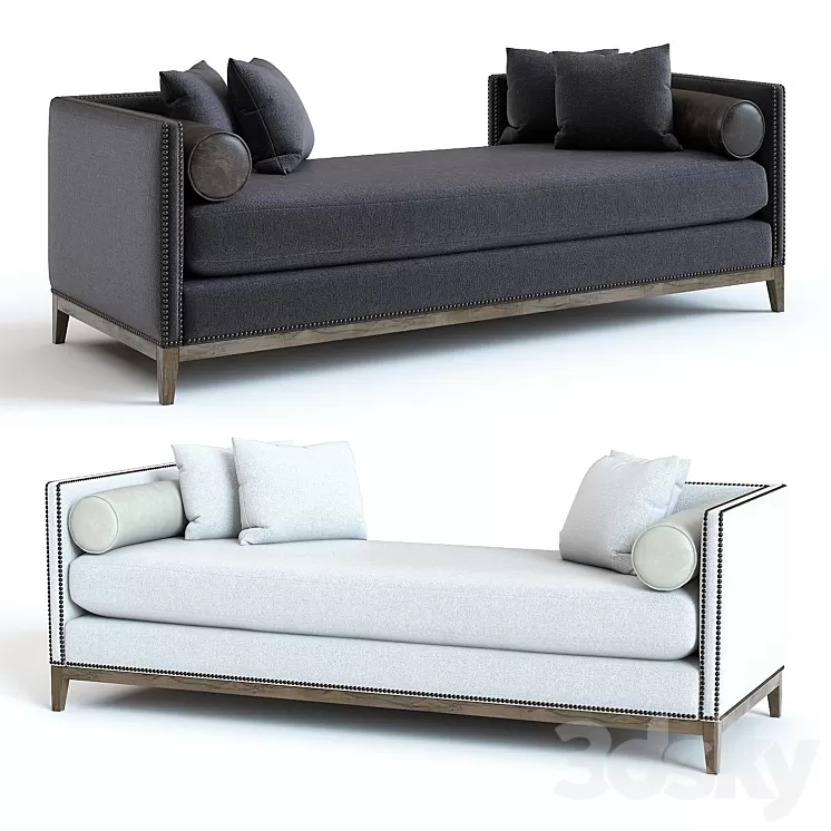 West Elm Nailhead Double Chaise 3D Model