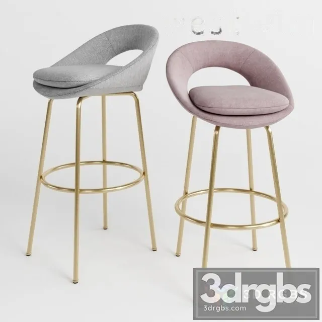West Elm Orb Bar Stool 3D Model Free