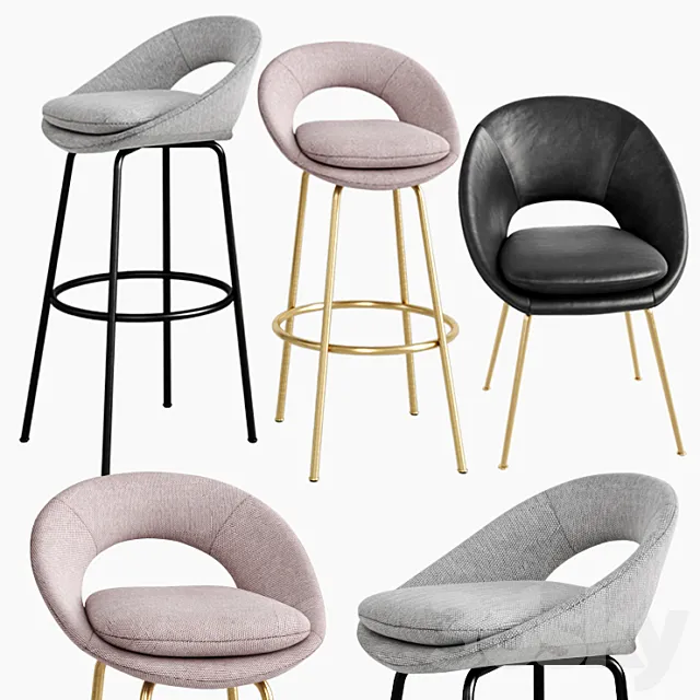 WEST ELM Orb Dining Chair & Bar & Counter Stools 3DModel
