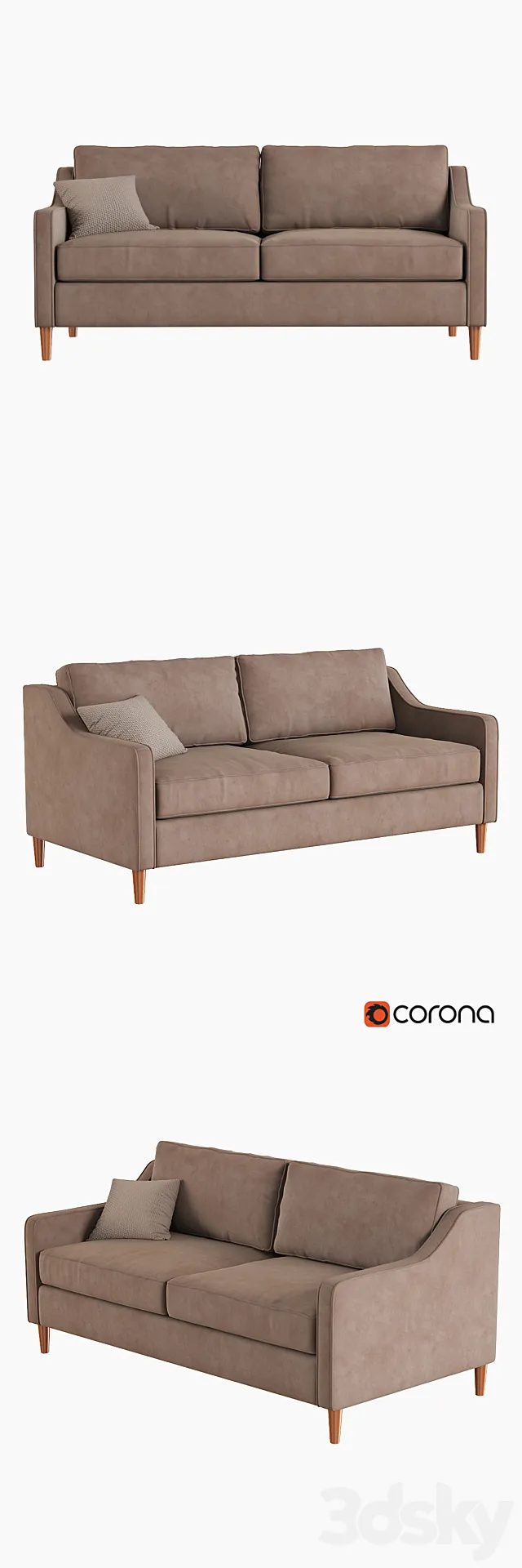 West Elm Paidge Sofa 3D Model