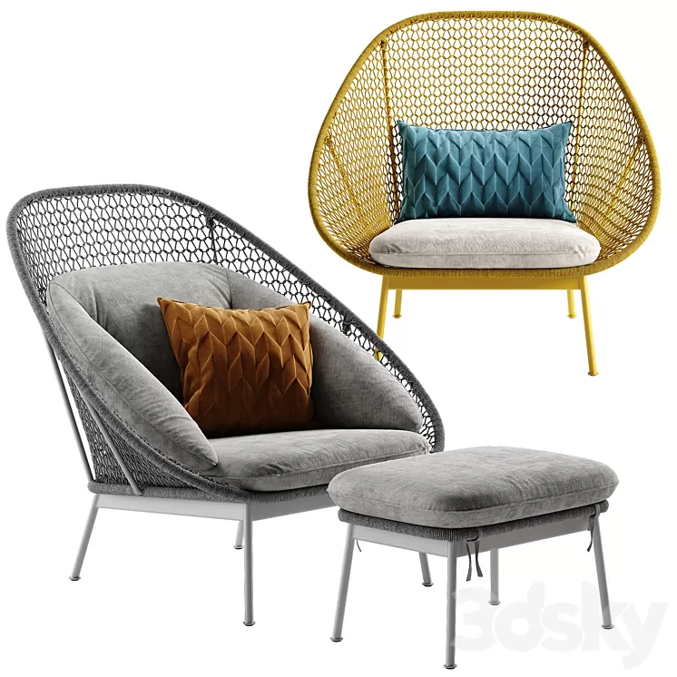 West elm paradise armchair 3D Model