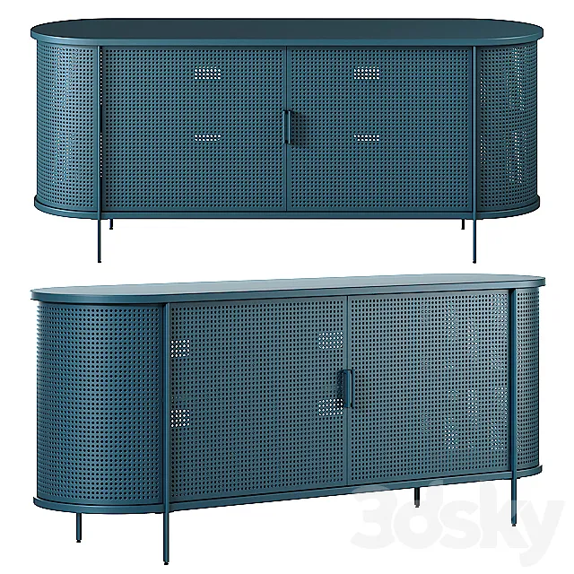 West Elm Perforated Metal Buffet 3DModel