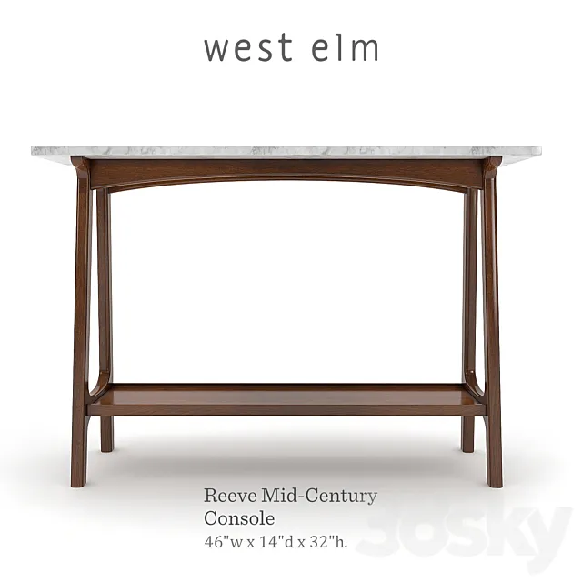 West elm Reeve Mid-Century Console 3D Model