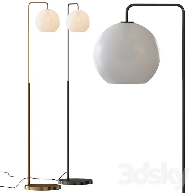 West Elm Sculptural Glass Globe Floor Lamp 3D Model