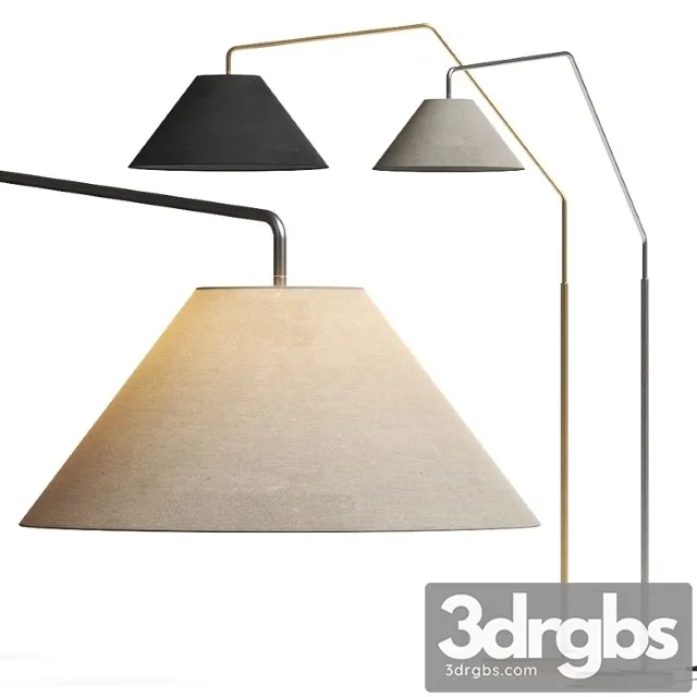 West elm sculptural overarching fabric cone floor lamps 3D Model Free