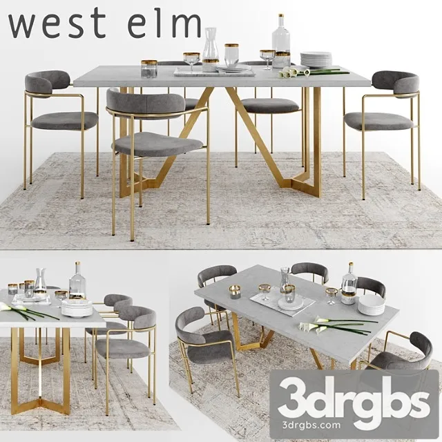 West elm set 4 2 3D Model Free