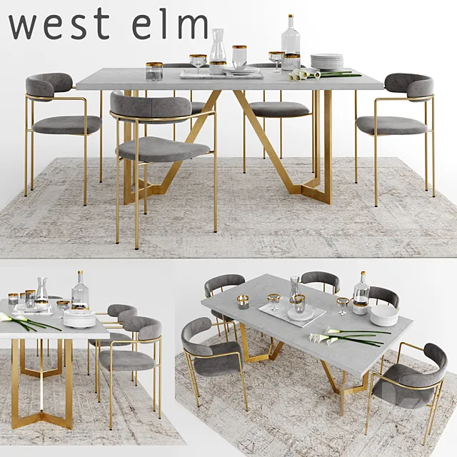 WEST ELM set 4 3DModel