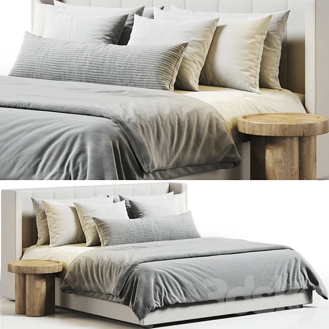 West Elm Shelter Bed 3D Model