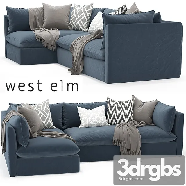 West elm  Shelter sectional sofa 2 3D Model Free