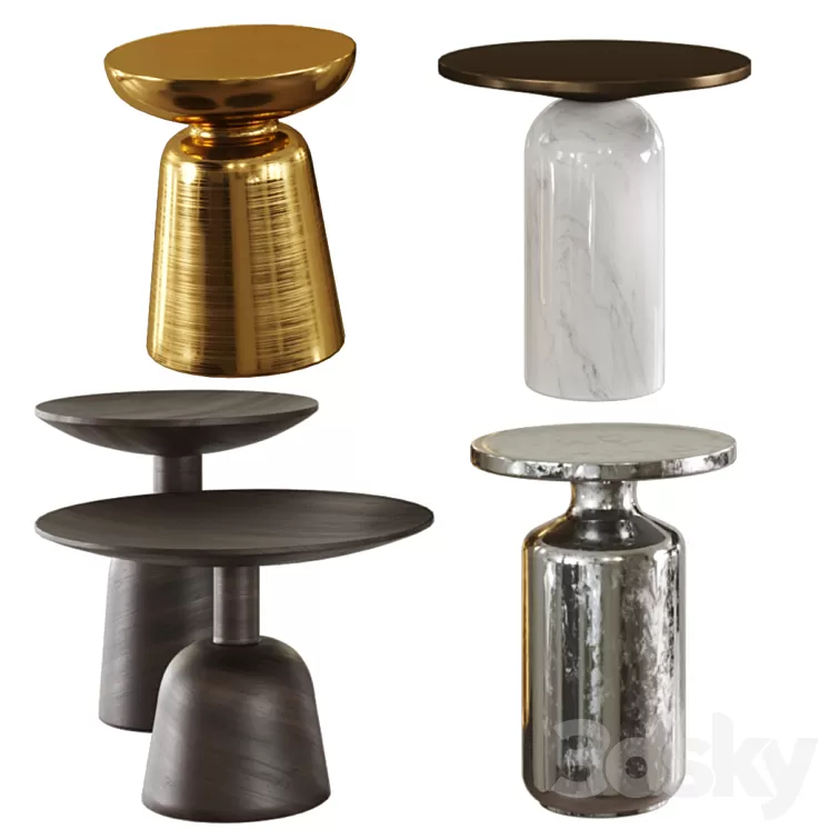 West elm side tables 3D Model Free