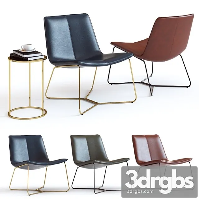 West elm slope leather lounge chair