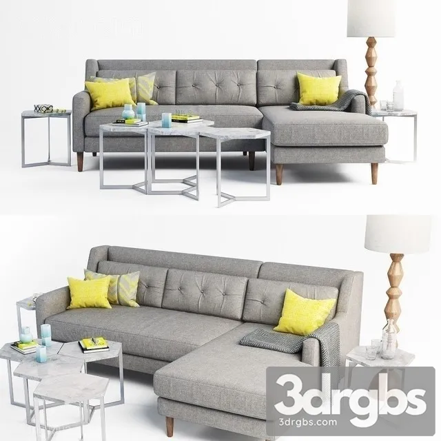 West Elm Sofa 3D Model Free