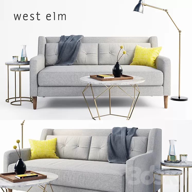 west elm sofa set 3D Model
