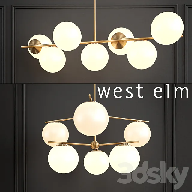 WEST ELM Spher Chandelier 3D Model