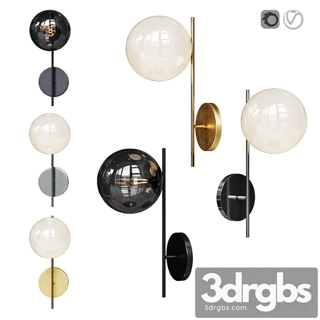 West elm sphere and stem 1-light sconce 3D Model Free