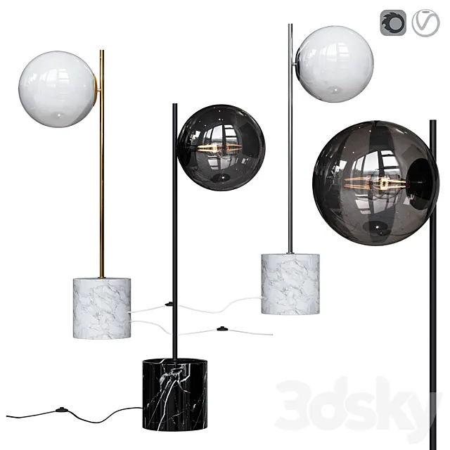 West Elm Sphere and Stem Table Lamp 3DModel