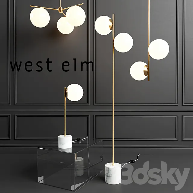 WEST ELM Sphere Lamp 3DModel