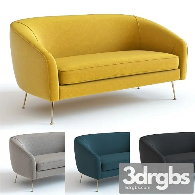 West Elm Stella Loveseat 3D Model Download