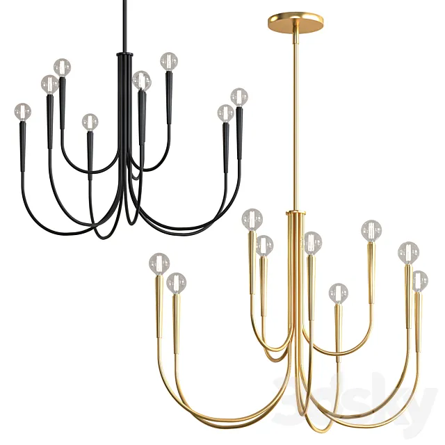 West Elm Swoop Arm Chandelier 3DModel