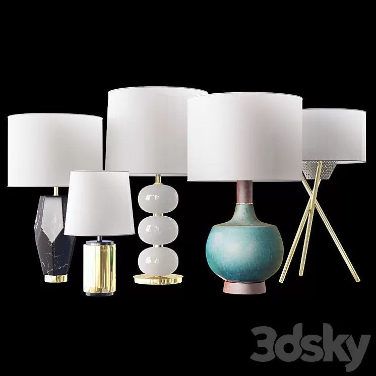 West elm table lamp 3D Model