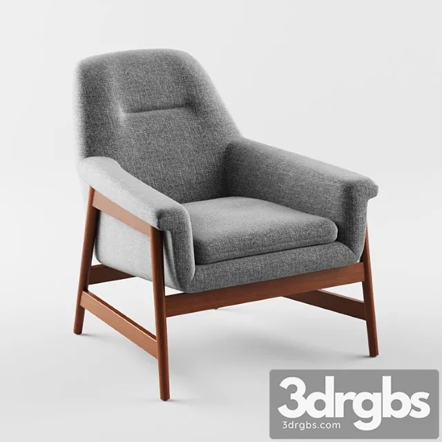 West elm theo show wood chair 2 3D Model Free