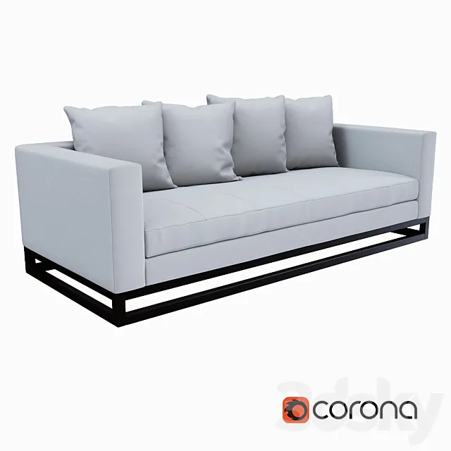 West Elm Toss-Back Down-Filled Sofa 3DModel