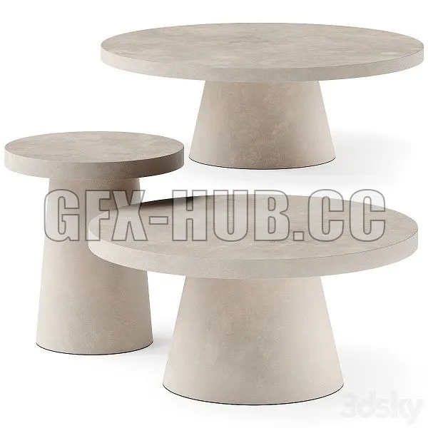 West Elm Two Tone Concrete Round Side Coffee Tables Free Download