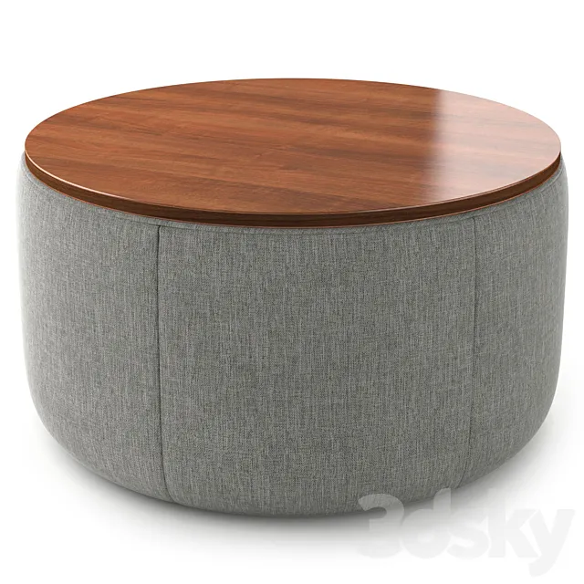 West Elm Upholstered Ottoman 3D Model