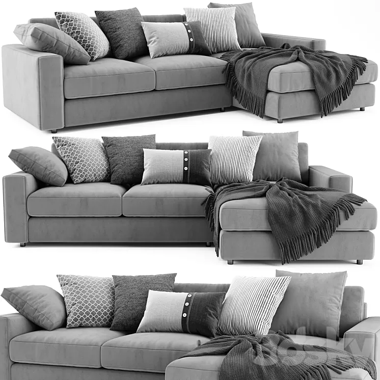 West Elm Urban Chaise Longue 3D Model