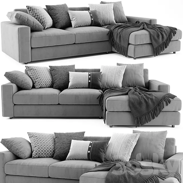 West Elm Urban Chaise Longue 3DModel