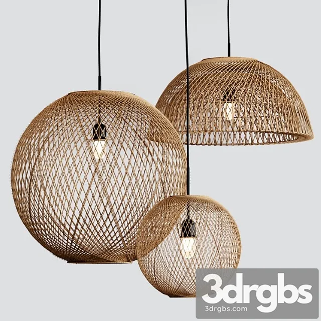 West elm wicker pendant