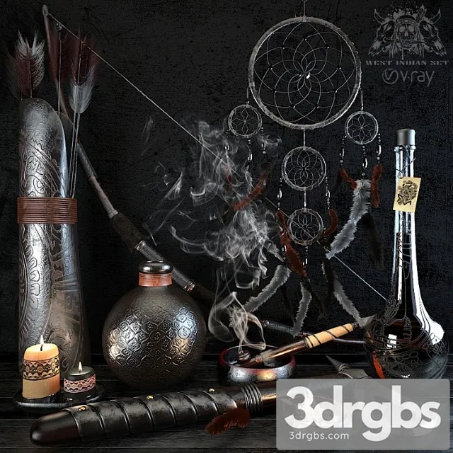 West Indian Set 3D Model Free