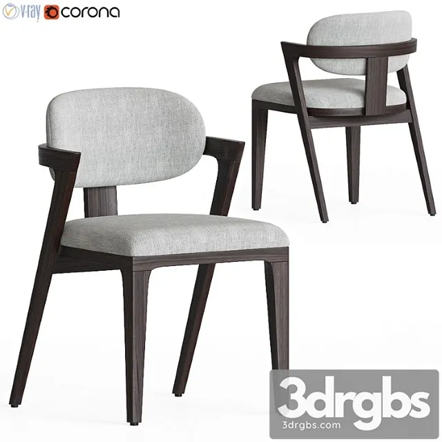 Westelm adam court upholstered dining chair 2 3D Model Free