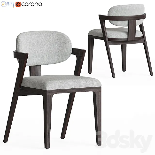 Westelm Adam Court Upholstered Dining Chair 3D Model